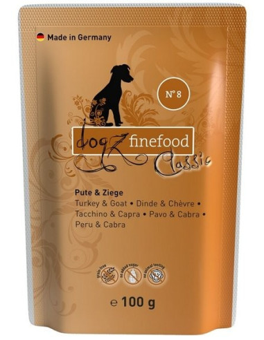 Dogz Finefood Classic N.08 Indyk i koza 100g