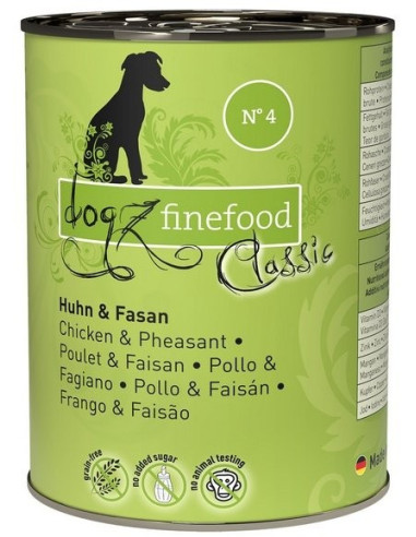 Dogz Finefood Classic N.04 Kurczak i bażant 400g