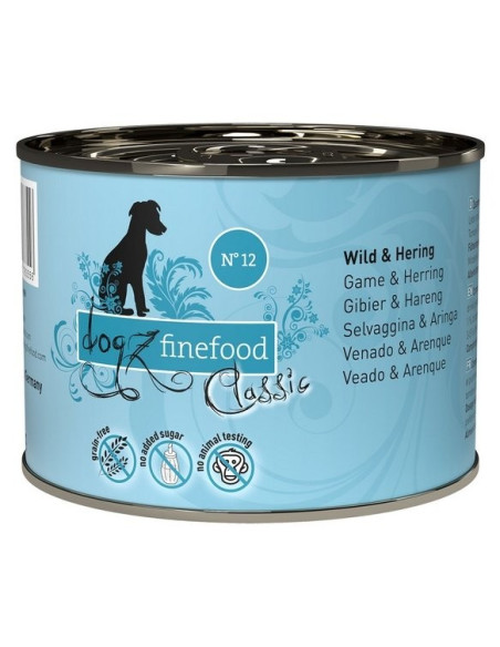 Dogz Finefood Classic N.12 Dziczyzna i śledź 200g