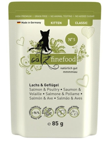 Catz Finefood Classic Kitten N.05 Łosoś i drób 85g