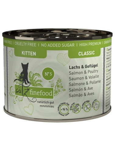 Catz Finefood Classic Kitten N.05 Łosoś i drób 200g