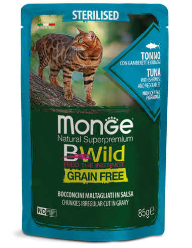 Monge BWild Tuńczyk z krewetkami w sosie 85g