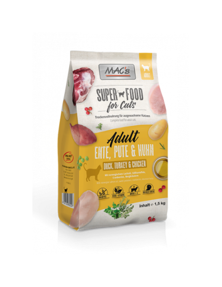 Mac's Cat Adult - Kaczka, indyk, kurczak 1,5kg
