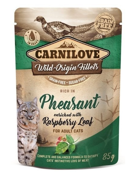 Carnilove Cat Pheasant & Raspberry Leaves - Bażant z dodatkiem liści maliny 85g