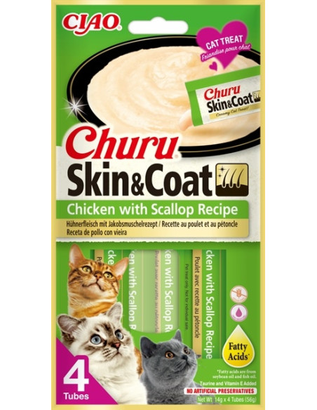 Inaba Churu Skin & Coat Kurczak Przegrzebki 56g