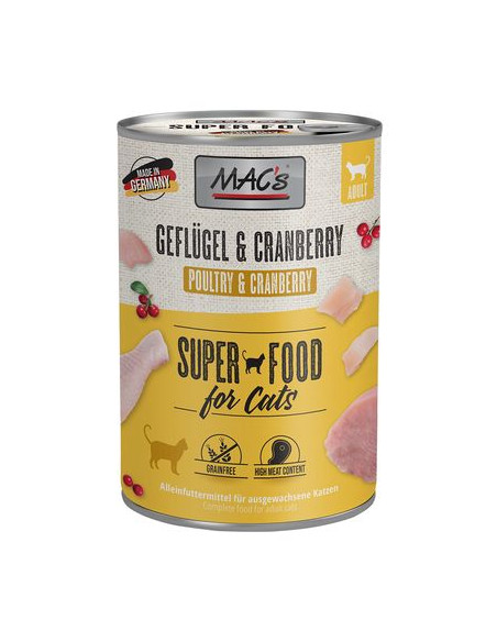 MAC's Cat Drób, wołowina z żurawiną 400g