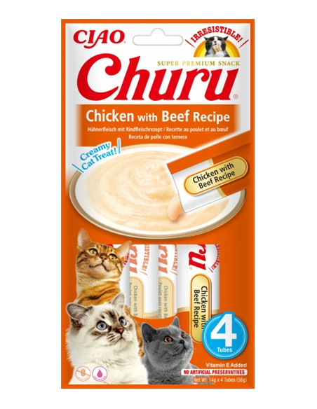 Inaba Ciao Churu - Kurczak i wołowina 4x14g