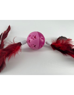 Zabawka piłeczka z piórami 2