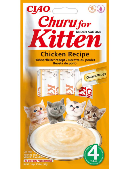 Inaba Ciao Churu Kitten Kurczak 4x14g