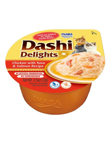 Inaba Dashi Delights - Kurczak, tuńczyk i łosoś 70g