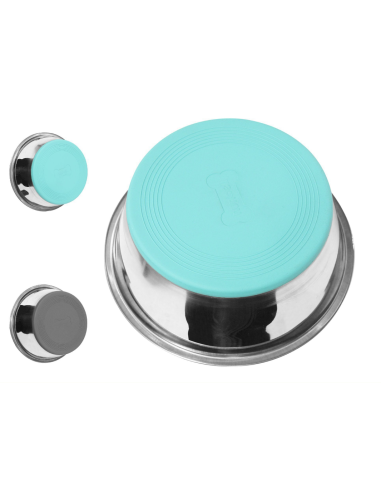 Pojedyncza metalowa miska z antypoślizgowym dnem