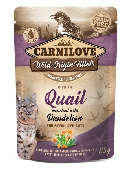 Carnilove Cat Quail & Dandelion - Przepiórka z mniszkiem lekarskim 85g