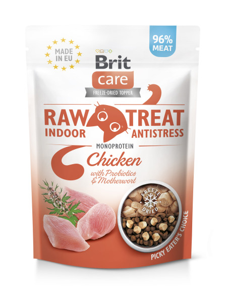 Brit Raw Treat Cat Indoor & Antistress - liofilizowany przysmak z kurczakiem 40g
