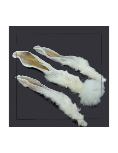 Naturalne suszone uszy z królika z futrem 100g