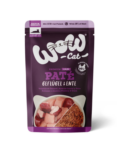 WOW Cat Pate Senior Geflugel & Ente - Drób z kaczką 125g