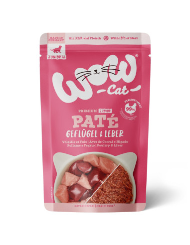 WOW Cat Pate Junior Kitten Geflugel & Leber - Drób z wątróbką 125g