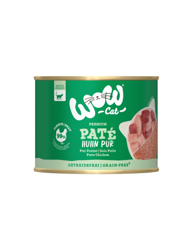 WOW Cat Pate Huhn Pur - Kurczak 200g