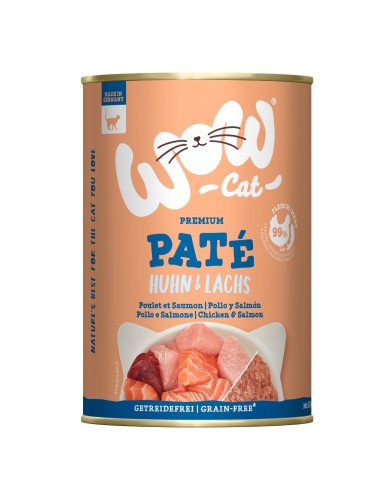 WOW Cat Pate Huhn & Lachs - Kurczak i łosoś 400g