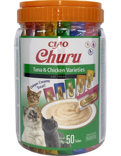 INABA Cat Churu Tuna & Chicken Varieties 50x14g -...