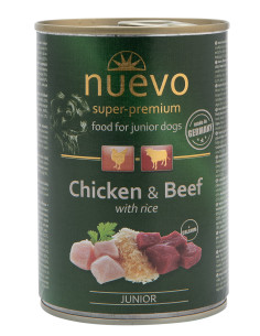 Nuevo Dog Junior - Kurczak z wołowiną 400g
