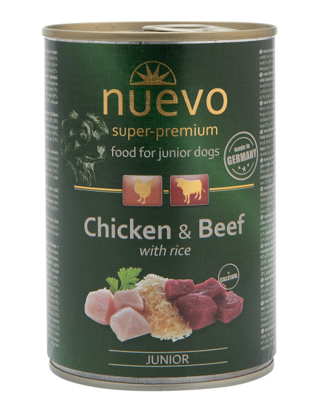 Nuevo Dog Junior - Kurczak z wołowiną 400g