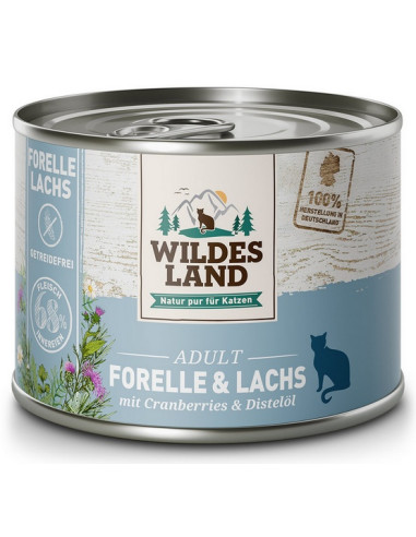 Wildes Land Cat Classic Adult Forelle & Lachs - Pstrąg z łososiem 185g