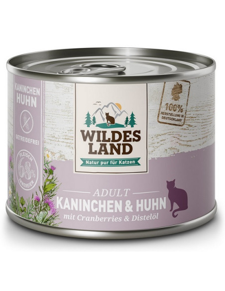 Wildes Land Cat Classic Adult Kaninchen & Huhn - Królik z kurczakiem 200g