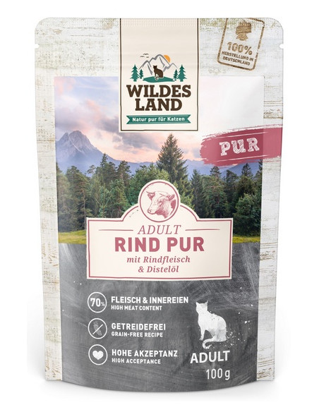 Wildes Land Cat Classic Adult Rind Pur - Wołowina 100g