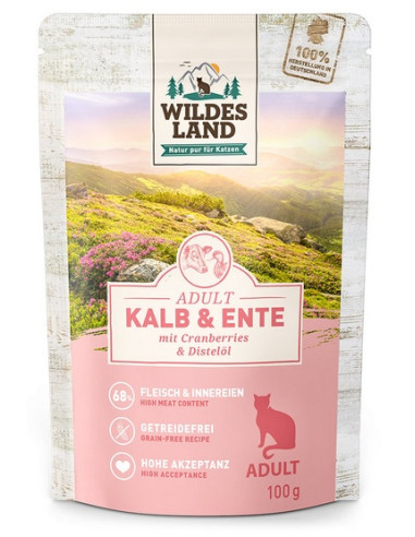 Wildes Land Cat Classic Adult Kalb & Ente - Cielęcina z kaczką 100g