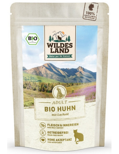 Wildes Land Cat Bio Huhn Pur - Bio kurczak 85g