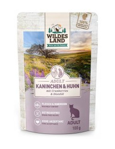 Wildes Land Cat Classic Adult Kaninchen & Huhn - Królik z...