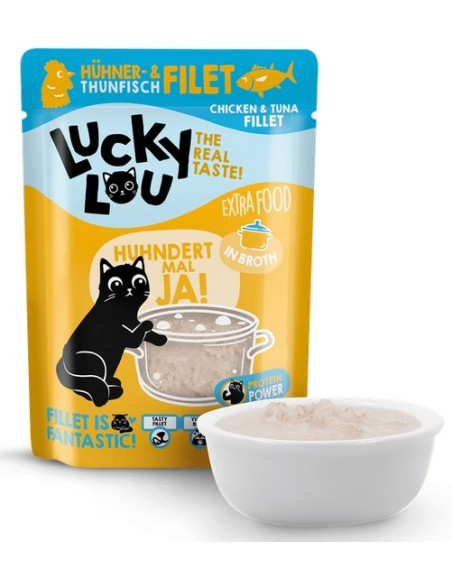 Lucky Lou Extrafood Kurczak i tuńczyk w bulionie saszetka 70g