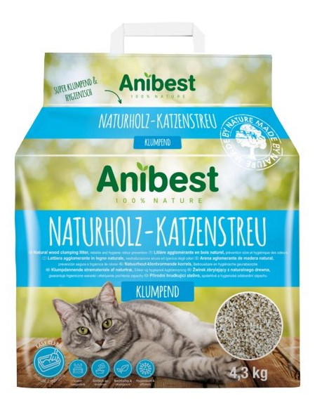 Anibest Żwirek drewniany dla kota 10L / 4,3kg