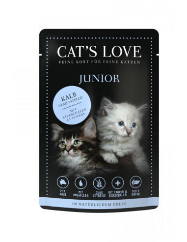 CAT’S LOVE JUNIOR Kitten – Cielęcina w naturalnej galaretce 85g