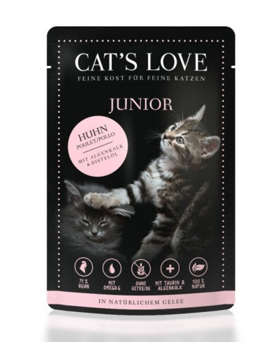 CAT’S LOVE JUNIOR Kitten – Kurczak w naturalnej galaretce 85g