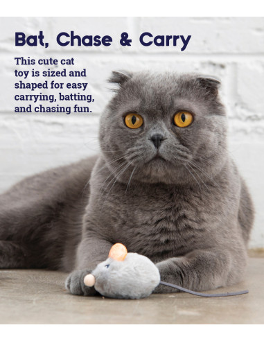 Petstages Squeak Squeak Mouse Plush Cat Toy -...