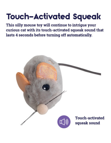 Petstages Squeak Squeak Mouse Plush Cat Toy -...