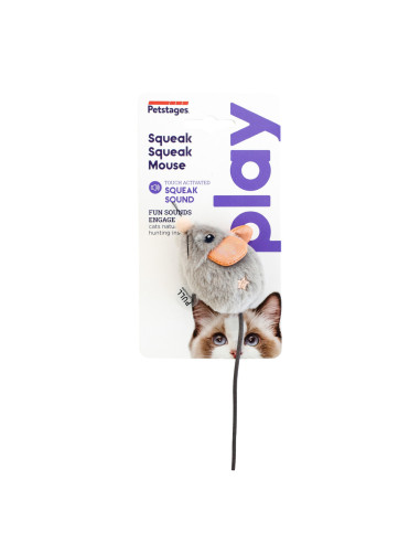 Petstages Squeak Squeak Mouse Plush Cat Toy -...