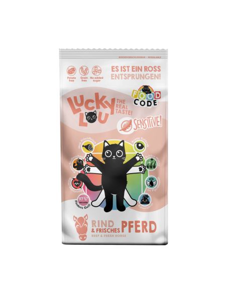 Lucky Lou Food Code Sensitive Wołowina & Konina 340g