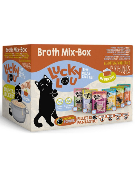 Lucky Lou Extrafood Broth-Mix-Box Multipack w bulionie 12x70g