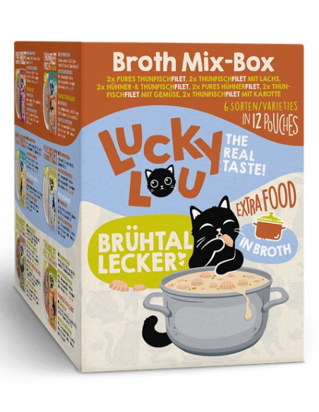 Lucky Lou Extrafood Broth-Mix-Box Multipack w bulionie 12x70g