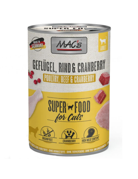MAC's Cat Drób, wołowina z żurawiną 400g