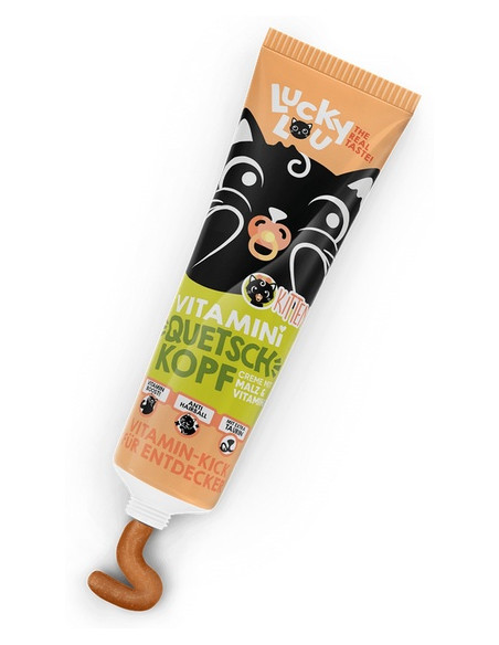 Lucky Lou Quetschkopfe Kitten - Pasta odkłaczająca z witaminami dla kociąt 100g