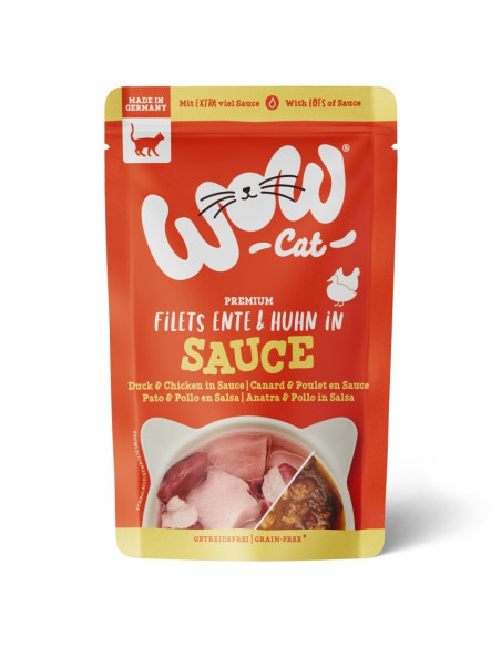 WOW Cat Ente & Huhn in Sauce - Kaczka i kurczak w sosie 85g