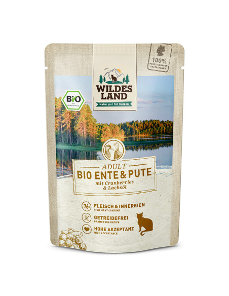 Wildes Land Cat Bio Ente Pute - Bio Kaczka z indykiem i żurawiną 85g