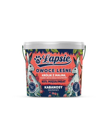 Łapsie Kabanosy Królik z Malinami 160g
