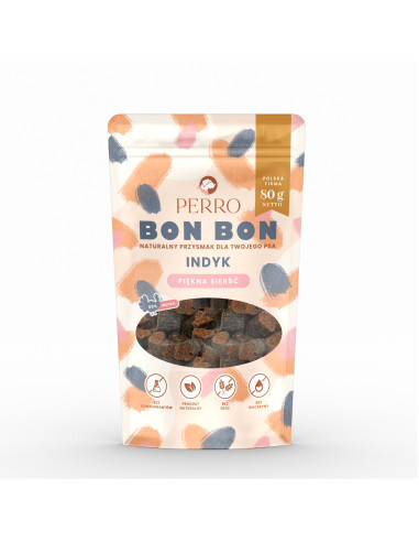 Perro BON BON Piękna sierść – Indyk 80g
