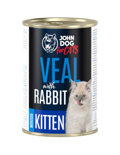 John Dog for Cats Mus Kitten - Cielęcina i królik 400g