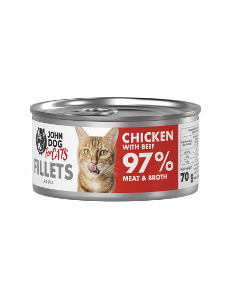 John Dog for Cats Filety - Kurczak z wołowiną 70g
