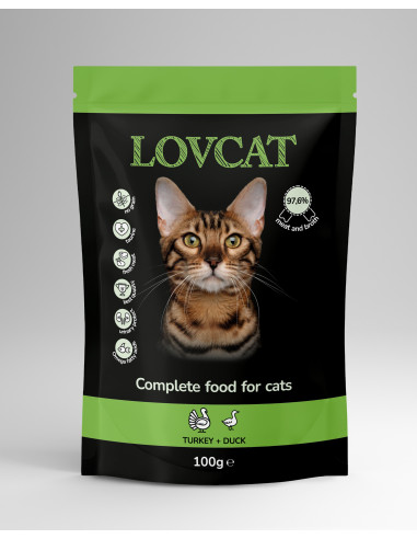 LOVCAT Best Turkey & Duck - Indyk z kaczką 100g